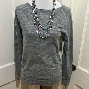 Vintage GAP Women's XS Grey Scoop Neck Long Sleeve T Shirt Light Sweatshirt